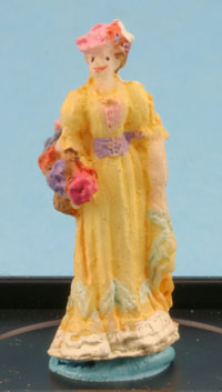 Dollhouse Miniature Victorian Lady Figure (Yellow)